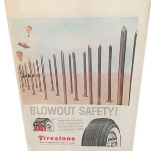 Vintage 1959 Firestone Blowout Safety Ad Advertisement